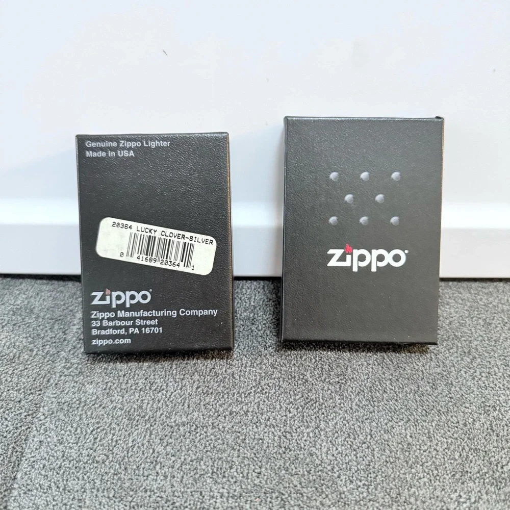 Zippo Lighter Lucky Clover Silver 20364 - Picture 2 of 8